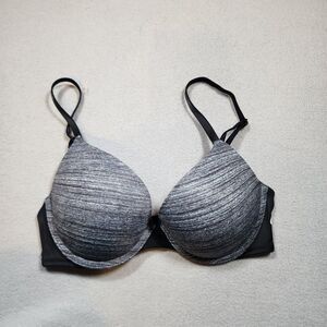 PINK Victoria Secret 32C Wear Everywhere‎ Push Up Padded Bra Gray Grey